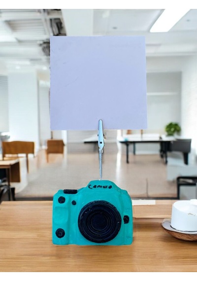 Turkuaz Kamera Temalı Not Tutacağı Fotoğraf Tutacak Tutucu Ofis Seti Hediyelik Turkuaz