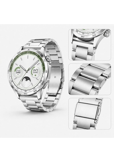 Huawei Watch Gt4 46mm İle Uyumlu Katlanır Klipsli Paslanmaz Çelik Saat Kordonu