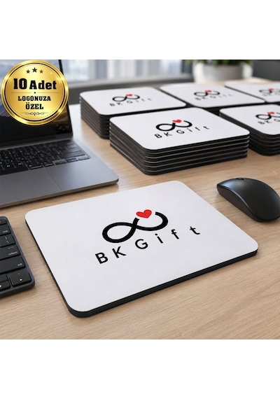 Logonuza Özel 10 Adet 19x23 Cm 5 Mm İthal Kaymaz Kauçuk Tabanlı Dikdörtgen Mouse Pad