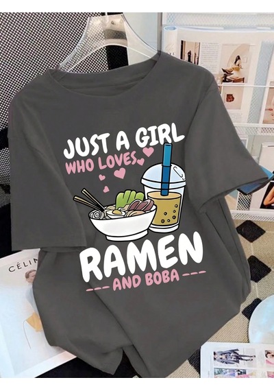 Noıssey Urban Pop Graphic Kadın Tişört Koleksiyonukod 5271 Füme