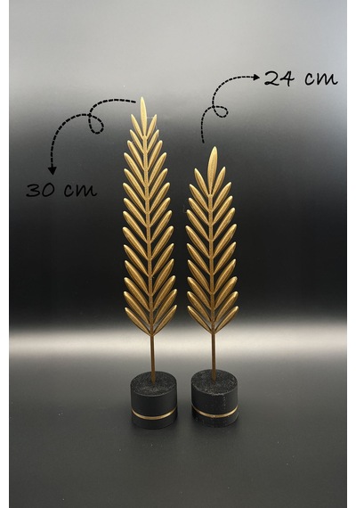 Modern Minimalist Doğa Temalı Yaprak Seti Bronz Renkli Dekoratif Obje Bronz - 698301863