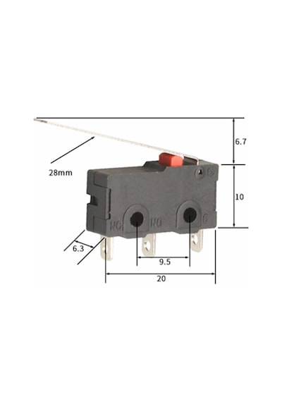 Kw11-3z-c Micro Switch Anahtar 28mm Kol 5a 250v Kollu No Nc Com Spdt Sınırlayıcı Momentary Buton