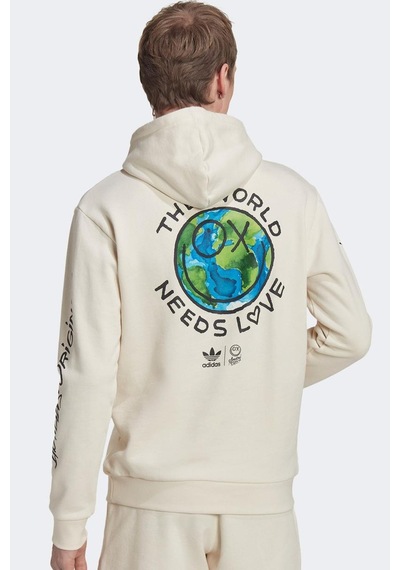 Adidas X André Saraiva Hoodie Erkek Kapüşonlu Sweatshirt Krem Krem