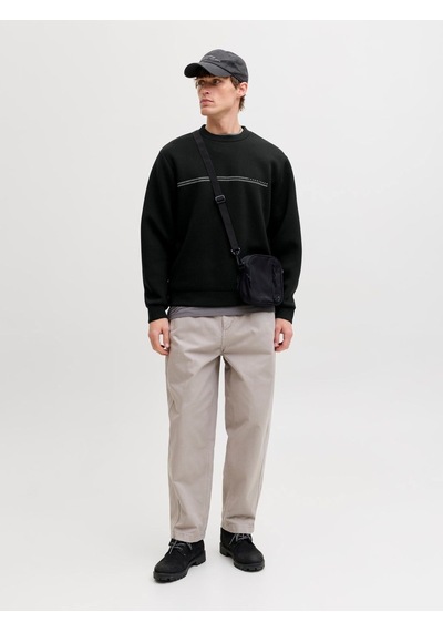 Jack & Jones Jcofusion Scuba Crew Neck Sn Erkek Sweatshirt-33804 Siyah