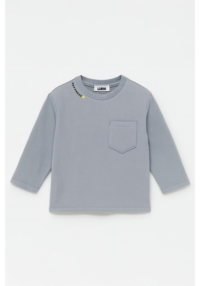 Luess Unisex Çocuk Happiness Nakışlı Cepli Fitilli Kaşkorse Tişört Açık Mavi Luess Unisex Çocuk Happiness Nakışlı Cepli Fitilli Kaşkorse Tişört Açık Mavi