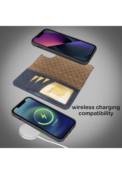 Bouletta Apple iPhone 14 Plus Uyumlu Deri Cüzdanlı Kılıf Mwwn Tn5