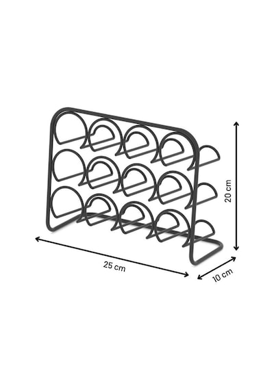 TEKNOTEL  METAL 12'LÜ TUZLUK BAHARATLIK  STANDI MAT SİYAH MG027