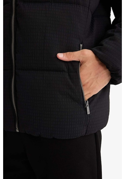Defacto Regular Fit Dik Yaka Astarlı Fermuarlı Cepli Kışlık Mont F0418ax25wnbk27 Siyah-bk27