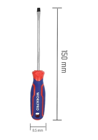 Workpro Wp221020 6.5x150mm Cr-v Manyetik Profesyonel Düz Tornavida Fr Wp221020