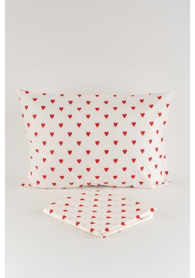 Soley Mix & Match Hearts %100 Pamuk Tek Kişilik Çarşaf Seti Gri