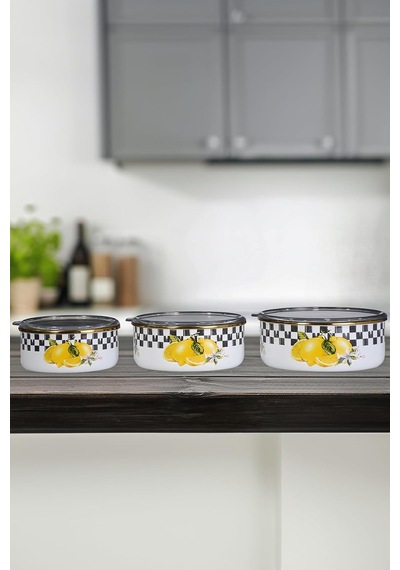 Lemon Emaye Üçlü Saklama Seti Belirtilmemiş