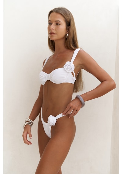 Mai Collection Mai Studios Co. Larasis Çiçek Detaylı Beyaz Bikini Altı Beyaz