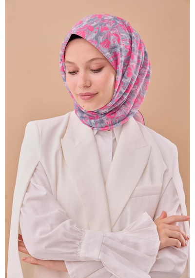 Silk Home Soft Eşarp 73091-28 Fuşya, Gri, Koyu Gri, Beyaz