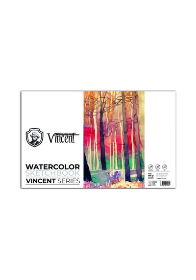 Vıncent Watercolor Sketchbook 300gr 20cmx40cm 10 Sayfa Suluboya Defteri