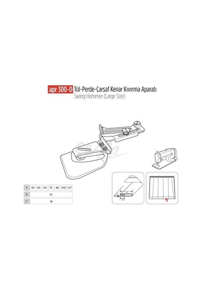 Tül Perde Çarşaf Kenar Apara 130mm/ Apr 300-d