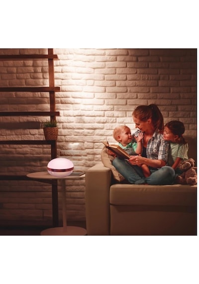 House Pratik Sesli Komutlu Uzaktan Kumandalı Ve App Destekli Gece Lambası Gri