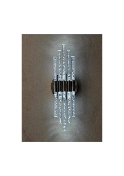 Bhbackhome Aura Medium 39 Cm Modern Tasarım Led Aplik - Duvar Lambası - Gümüş - Beyaz Led Gümüş Beyaz Led