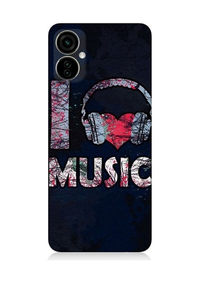 Tecno Spark 9 Pro Uyumlu I Love Music Desenli Silikon Kılıf