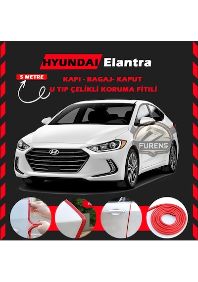 Hyundai Elantra Oto Araç Kapı Koruma Fitili 5metre Parlak Kırmızı Renk