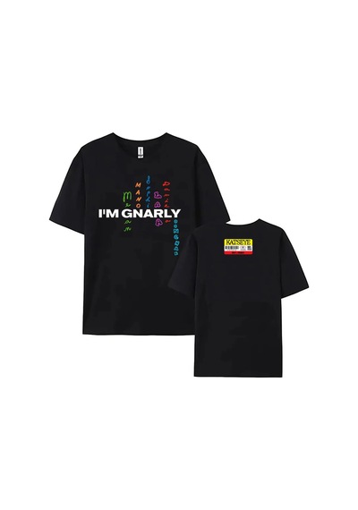 Startmore Beyaz Katseye Ben Gnarly Kore Bant Baskılı Camiseta Siyah
