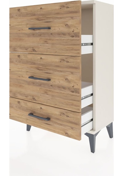 Arges Komodin 3 Çekmeceli 60x30x96 Aytaşı-çam Aytaşı