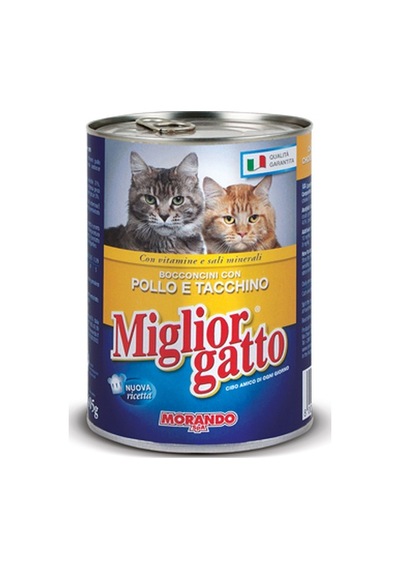 Miglior Gatto Tavuklu ve Hindi Etli Konserve Yetişkin Kedi Maması 405 G