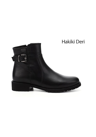 Gönderi(R) Gönderi R Kadın Siyah Floter Fermuarlı Kauçuk Taban Hakiki Deri Bot Dkzb61346460 Siyah Floter