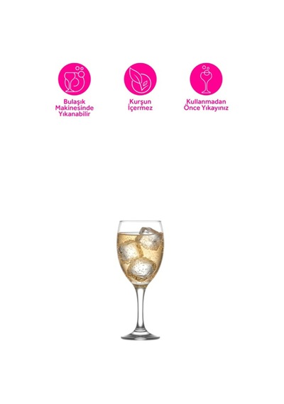 Lav Empire Cam Goblet 3'lü 590 ml Ayaklı (Şarap Kadehi , Kokteyl Bardağı)