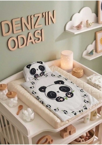 Bebek Yastıklı Beyaz Desenli Figürlü Ymuşak Pratik Alt Değiştirme Matı Minderi Alt Değiştirme Pedi Bakım Örtüsü