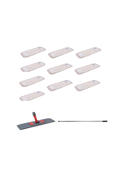 Tablet Palet Nemli Yedek Mop Takımı Seti - 10 Ad 40 Cm. Nemli Mop + Katlanır Aparat + Metal Sap