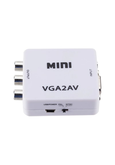5004 Vga To Av 3Rca Video Çevirici Dönüştürücü Adaptör 3.5mm 1080