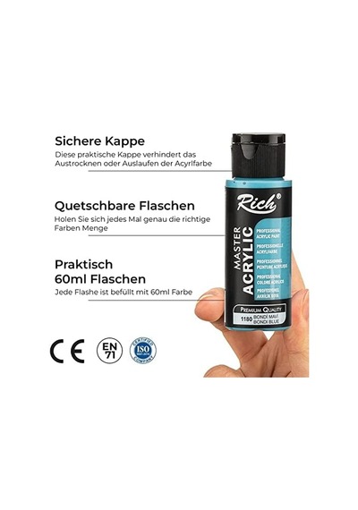 Rich Mastermix Akrilik Boya 60 Cc 12 Li Metalik Renkler 6998