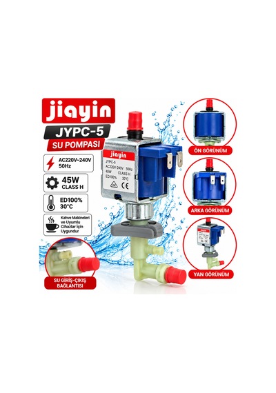 Jiayin Jypc-5 45w 220-240v Kahve Makinesi Su Pompası Elektromanyetik Pompa Lacivert