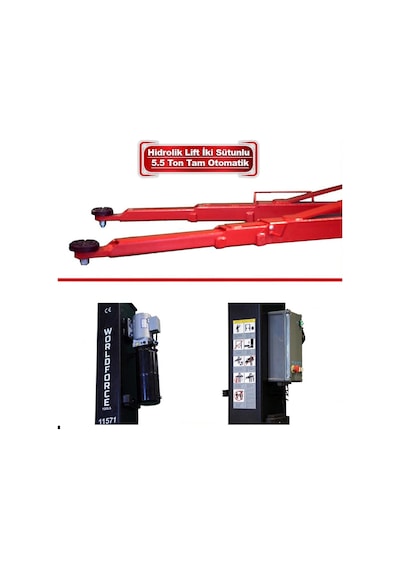 Worldforce 4 Ton Lift Hidrolik Sistem Tam Otomatik Üsten Bağlantılı 380v 2,2kw Sütunlu Oto Lift