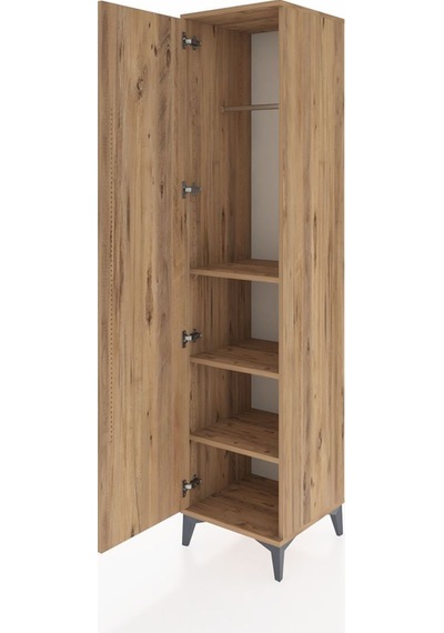 Hyperion Dolap 3 Raflı Tek Kapaklı Tek Askılı 44x44x195 Çam-çam Atlas Çam
