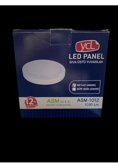Ycl 12w Sıva Üstü Yuvarlak Led Panel Beyaz 6500k Beyaz