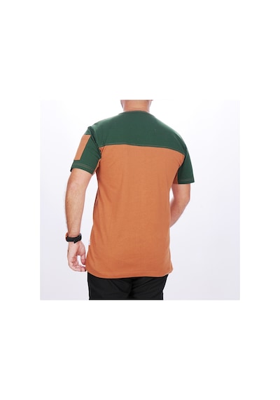0 Yaka Omuz Robalı Garson T-shirt Kahve-yeşil