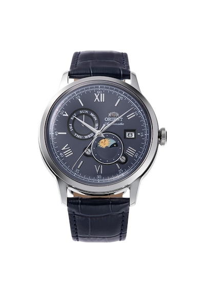 Orient Ra-ak0806l30b Kurmalı Otomatik Sun&moon Deri Lacivert 42 Mm Erkek Kol Saati Gri