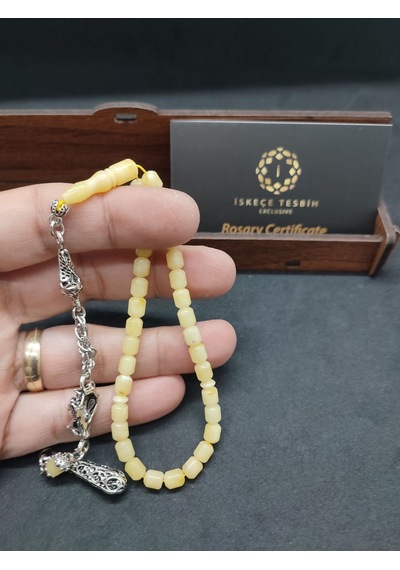 475 Ayar Gümüş Püsküllü 4 Parmak Küçük Boy Kalingrad White Amber Açık Gri 07140213