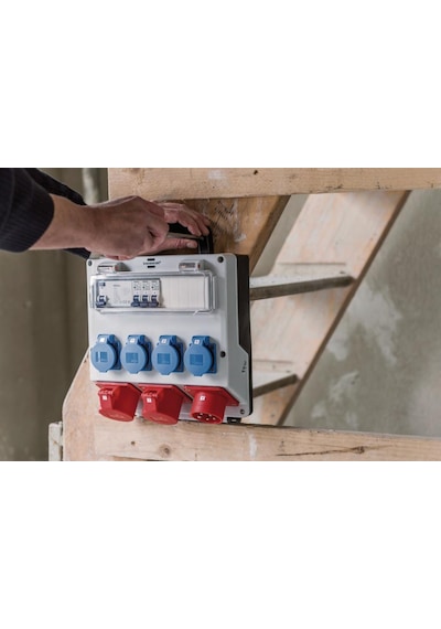 Brennenstuhl Ip44 Lisanslı Şantiye Kullanımına Uygun Duvar Tipi Sigorta Şalterli Güç Dağıtıcısı 4/16a - 3x Ls 230v/16 A