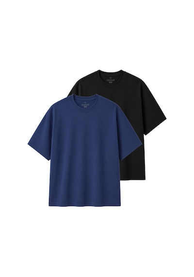 Ranud Erkek Oversize Fit 2'li Tişört Paketi,%100 Pamuk, Yumuşak Fırçalı Kumaş, Oeko-tex Sertifikalı İndigo + Siyah Ranud Erkek Oversize Fit 2'li Tişört Paketi,%100 Pamuk, Yumuşak Fırçalı Kumaş, Oeko-tex Sertifikalı İndigo + Siyah