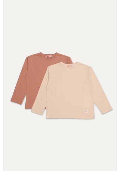 Funfair 2'li Çocuk Sweatshirt 251bsc-s10.e Bej/somon