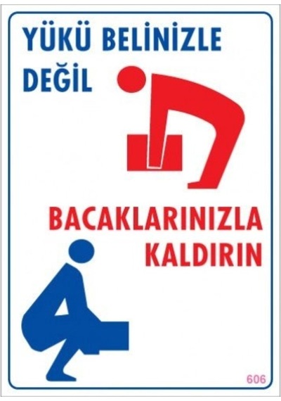 Pvc Levha Quot;Yükü Belinizle Değil Bacaklarınızla Kaldırınquot;