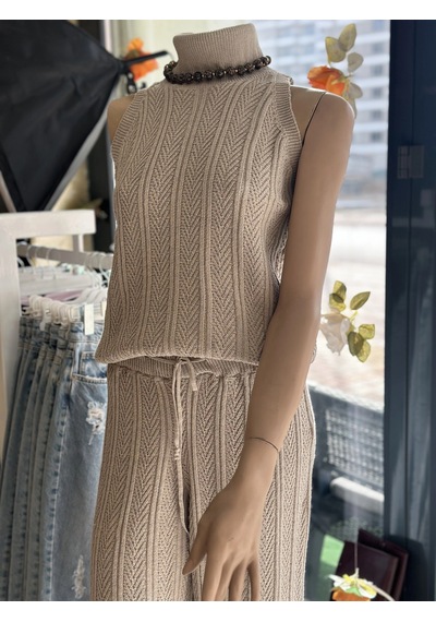 Olla Collection Üçlü Triko Takım Taş Taş