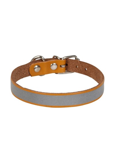 Cattie Reflektörlü Deri Kedi Boyun Tasması L 1.2x25-29CM Camel