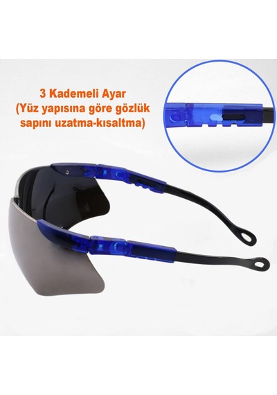 Tr S800 İş Güvenlik Gözlüğü Antifog Buğulanmaz 4 Hareketli Koruyucu Gözlük Gümüş