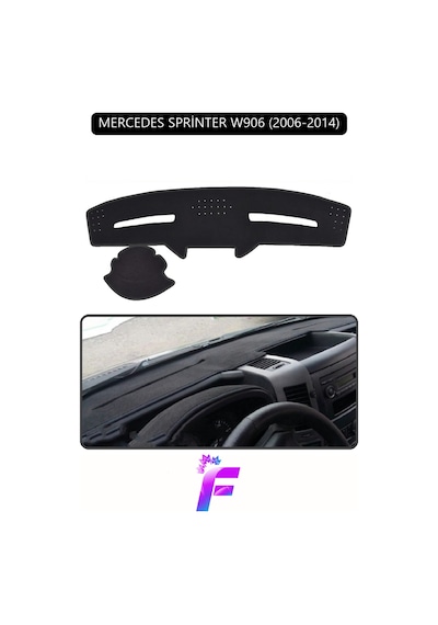 Mercedes Sprinter 2006-2014 Uyumlu Torpido Örtüsü Kolay Montaj Yansıma Önleyici G90 Siyah
