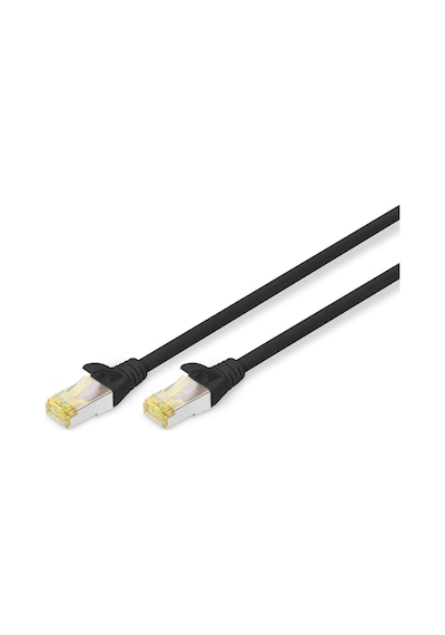 Professional Cat 6 A S-ftp Optik Ara Bağlantı Kablosu, Lszh, Awg 26/7, Bükülmüş Çift 1 M Siyah Standart