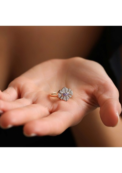 White Queen Altın Yüzük Özel Seri T13172 Renkli