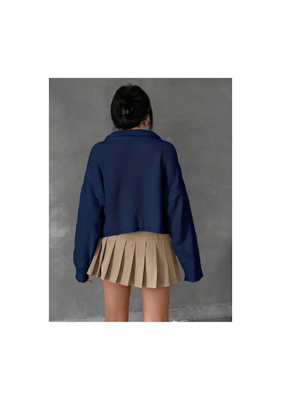 Cloudy Kids Kadın Oversize Fermuarlı Crop Triko Kazak Günlük Kullanım Mevsimlik Lacivert - 607293446 Lacivert Cloudy Kids Kadın Oversize Fermuarlı Crop Triko Kazak Günlük Kullanım Mevsimlik Lacivert - 607293446 Lacivert